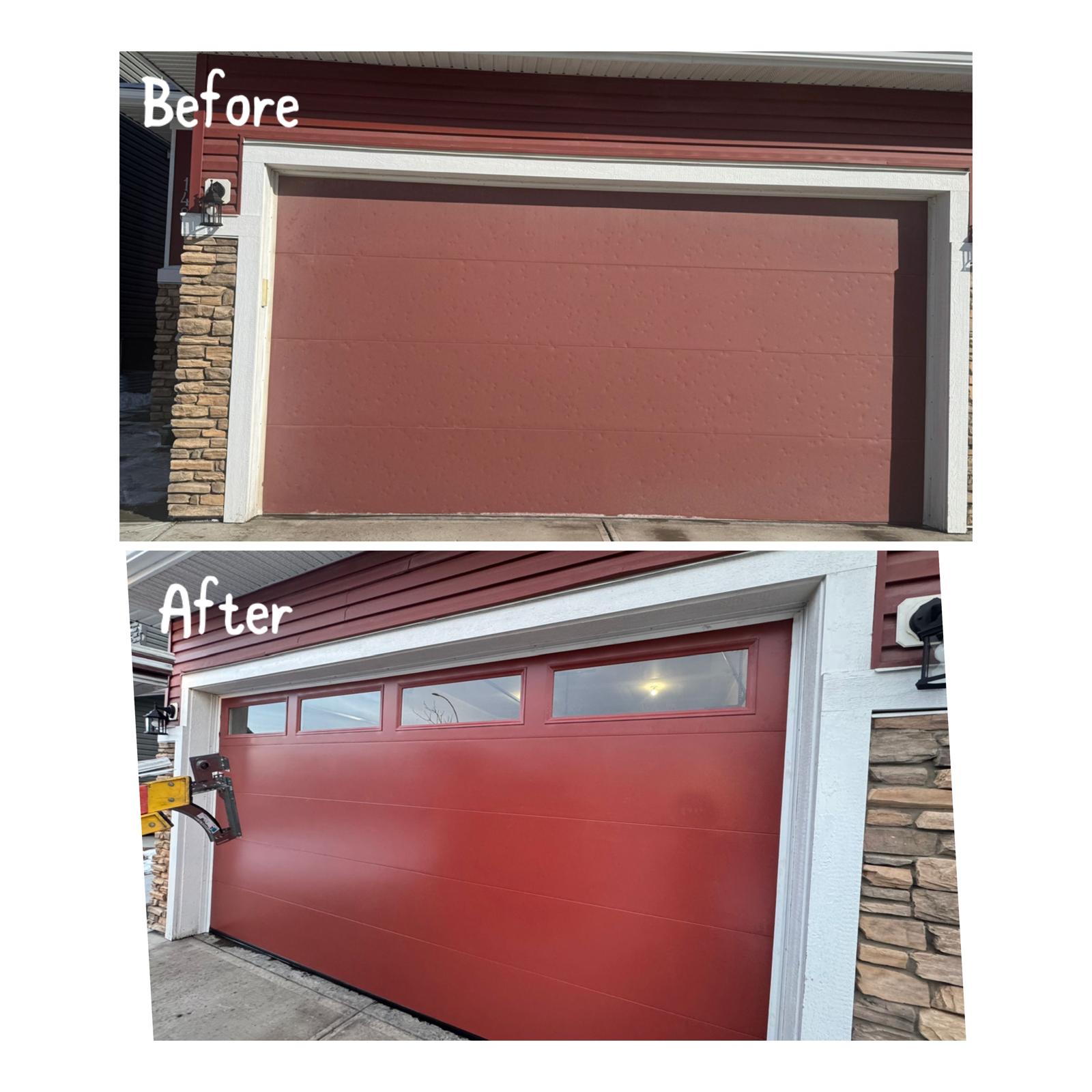 Before and after garage door