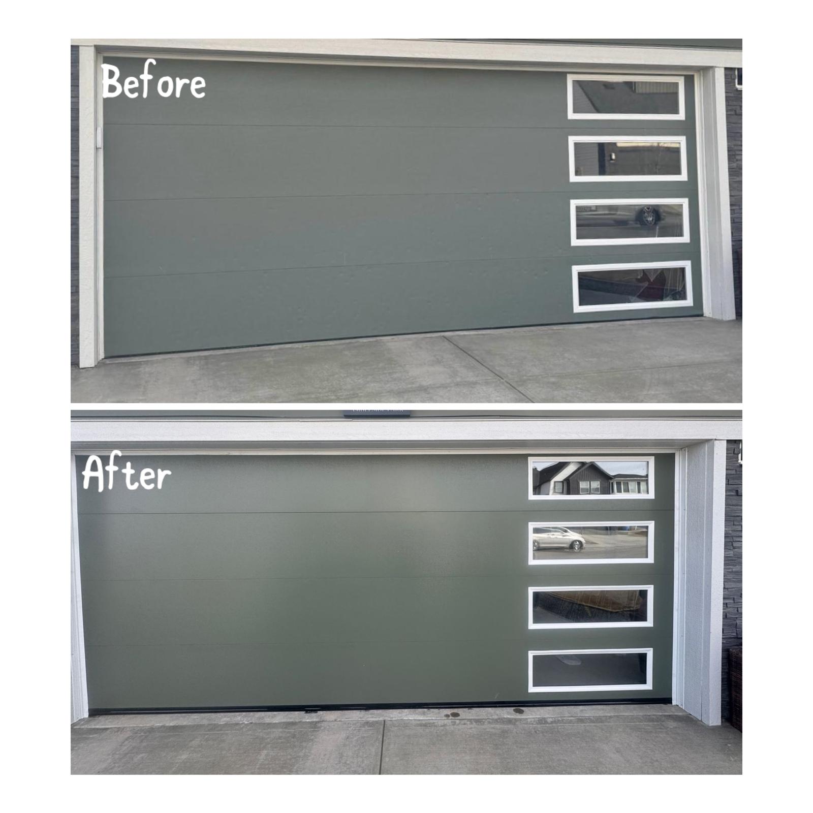 Before and after garage door