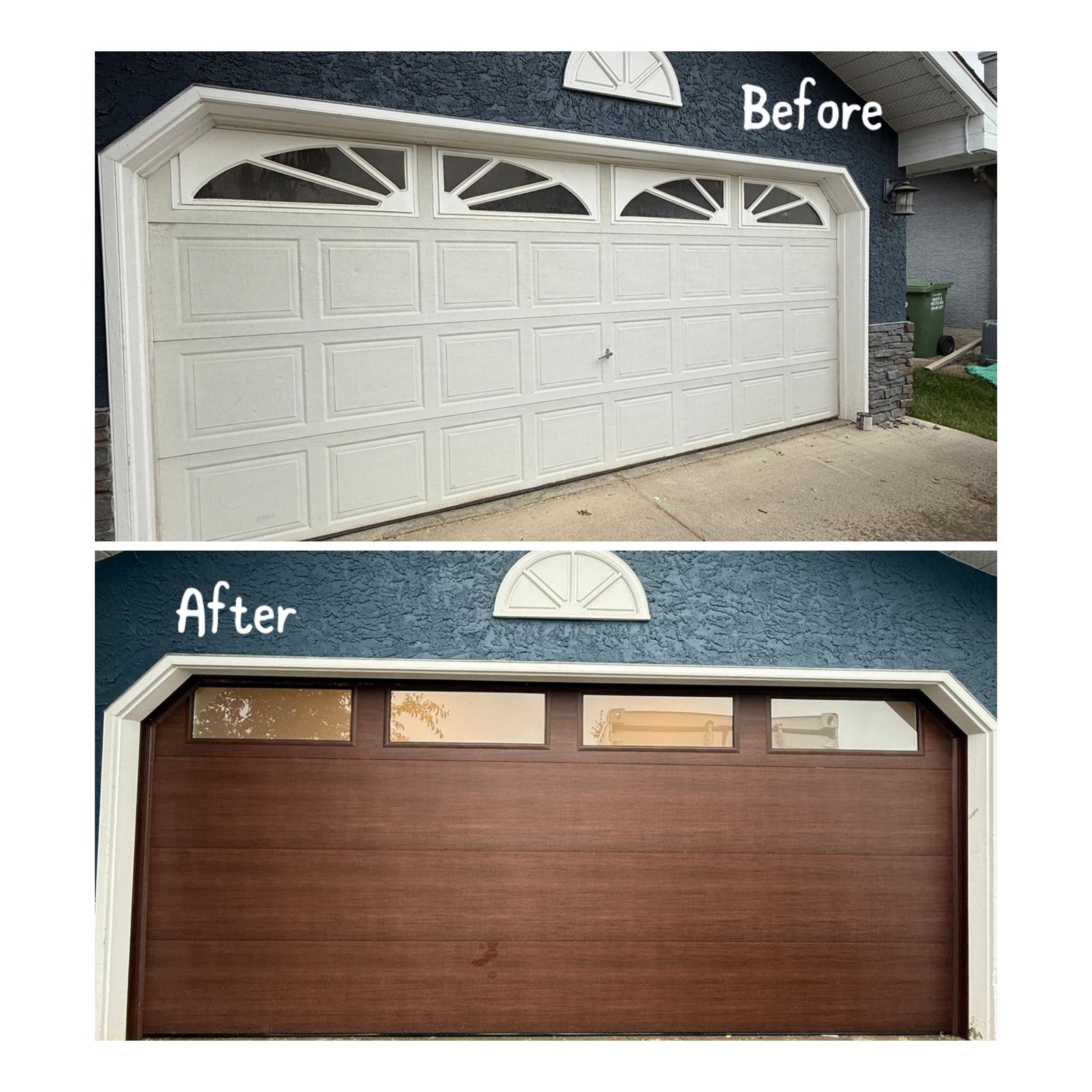 Before and after garage door